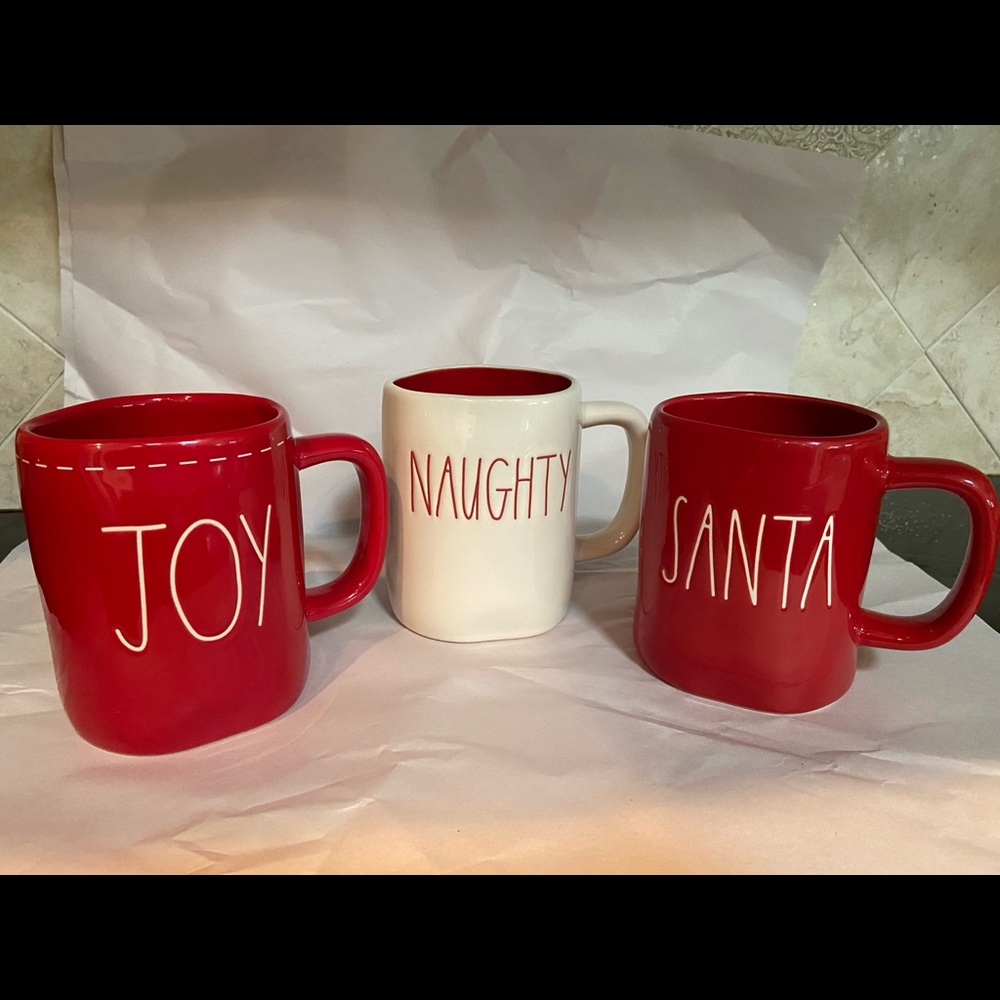 Raw Dunn set of 3 Christmas mugs